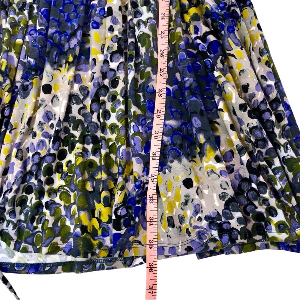 New York & Company Blue Green Fit & Flare Dress Figure Flattering Stretch Knit - Picture 11 of 16